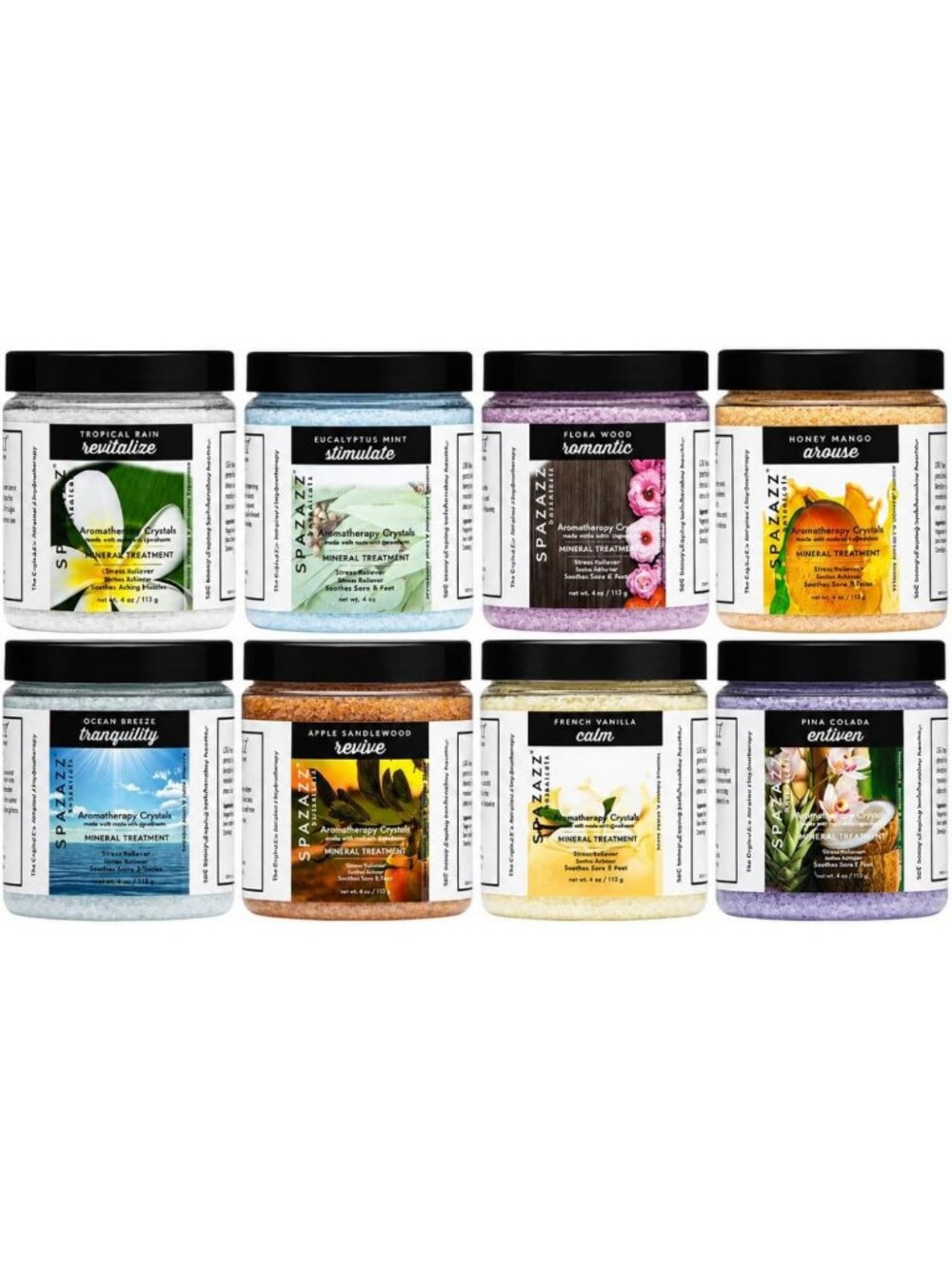 Aromatherapy Spa Salt Crystal Sampler Pack for Hot Tubs & Relaxation Therapy